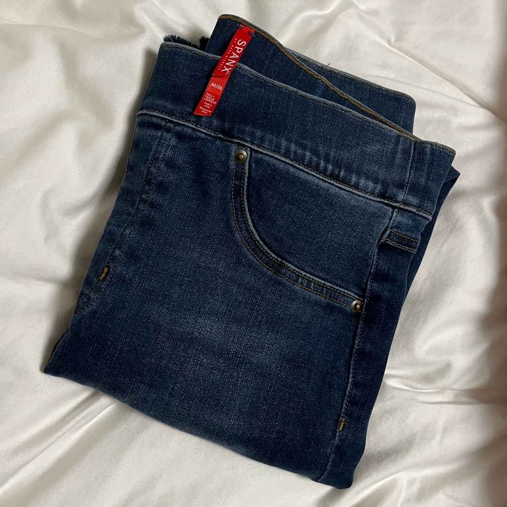 Spanx Distressed Ankle Skinny Jean - Medium Wash - Medium Tall